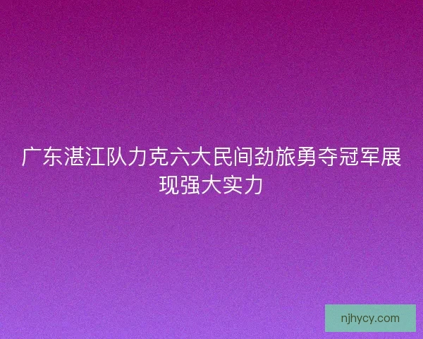 广东湛江队力克六大民间劲旅勇夺冠军展现强大实力