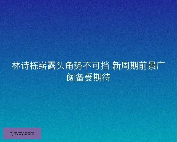 林诗栋崭露头角势不可挡 新周期前景广阔备受期待
